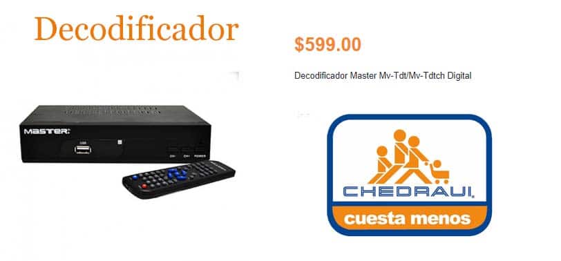 decodificador sintonizador para TV